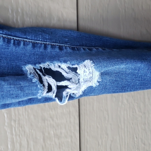 PacSun Dark Blue Distressed High Waisted Jeggings 24 - Picture 6 of 13